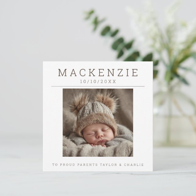 Carte De Correspondance Photo New Baby Photo Personalized 2 sided (Debout devant)