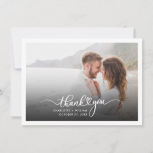 Carte De Correspondance Photo Remerciement de Mariage Manuscrit