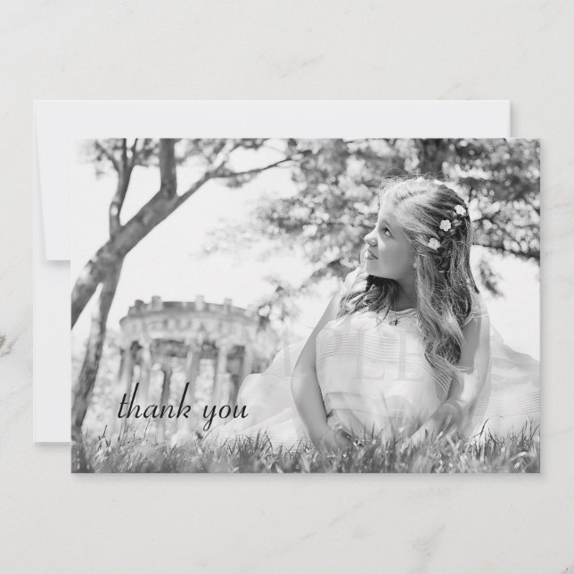 Carte De Correspondance Photo simple Première communion Merci Note (Devant)