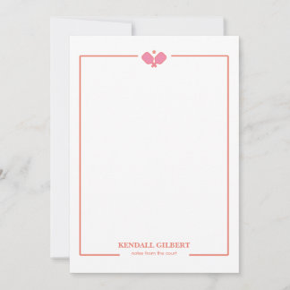 Carte De Correspondance Pickleball Personalized Notecard | Custom Name