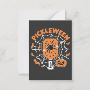Carte De Correspondance Pickleween Drôle Épouvantable Halloween Pickleball