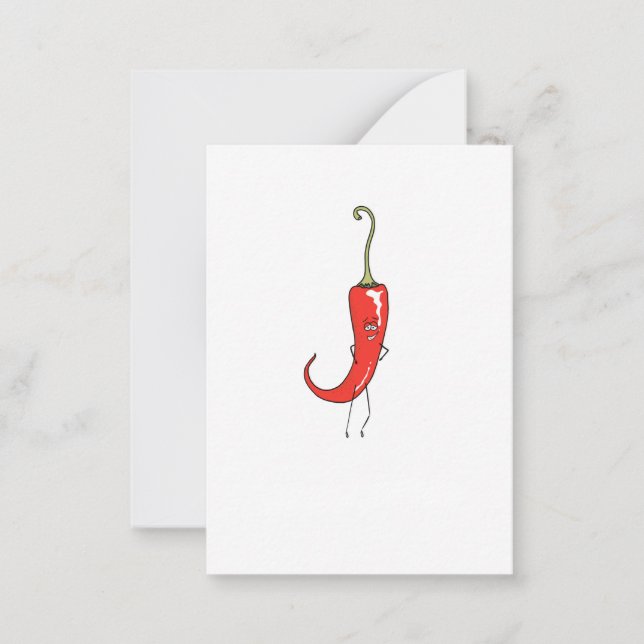 Carte De Correspondance Piment rouge drôle (Devant)