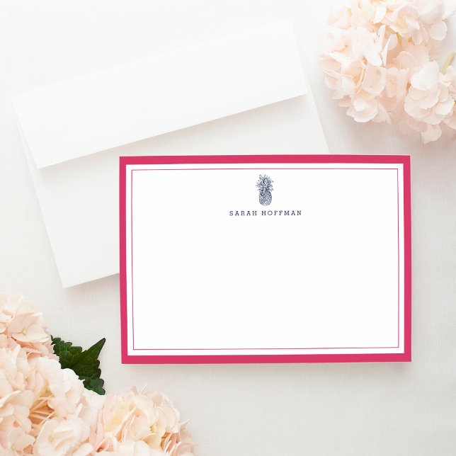 Carte De Correspondance Pineapple Prep | Personalized Stationery Card (Créateur téléchargé)