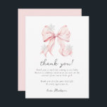 Carte De Correspondance Pink Bow Winter Snowflake Baby Shower<br><div class="desc">Pink Bow Winter Snowflake Baby Shower Thank You Note Card</div>