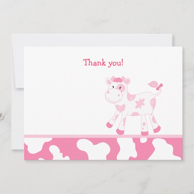 Carte De Correspondance Pink Cow Flat Merci note (Devant)