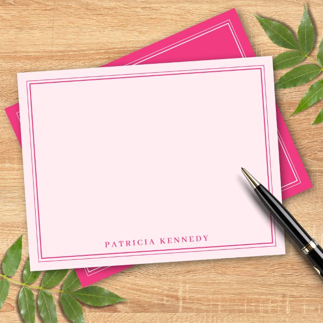 Carte De Correspondance Pink Custom Name Two Border Design Personalized  (Créateur téléchargé)