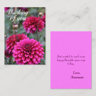 Carte De Correspondance Pink Dahlia photo florale de penser de vous
