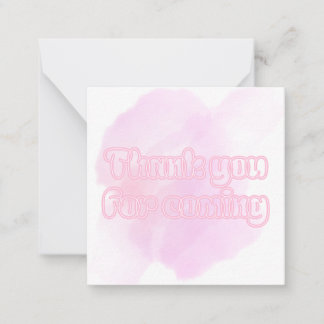 Carte De Correspondance Pink Flat Note Card