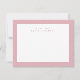 Carte De Correspondance Pink herringbone tweeté mignon simple personnel