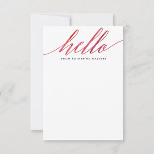 Carte De Correspondance Pink Moderne Aquarelle Calligraphie