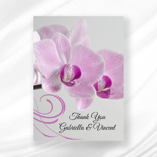 Carte De Correspondance Pink Orchid Elegance Mariage Flat Merci Notes