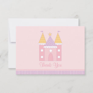 Carte De Correspondance Pink Princess Castle Girls Fête d'anniversaire
