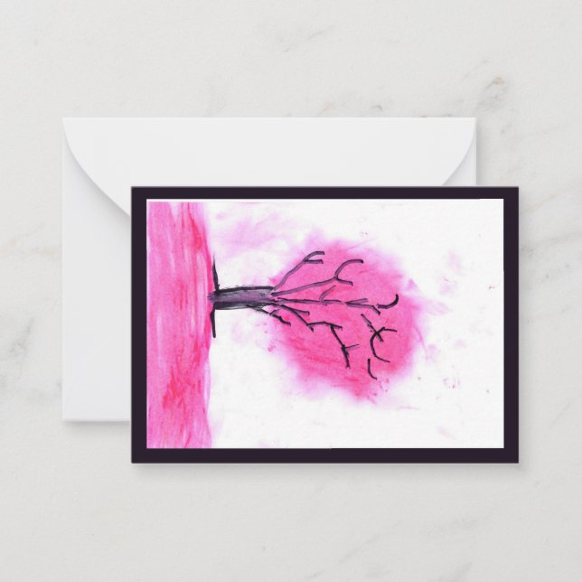 Carte De Correspondance Pink Tree Note Card (Devant)