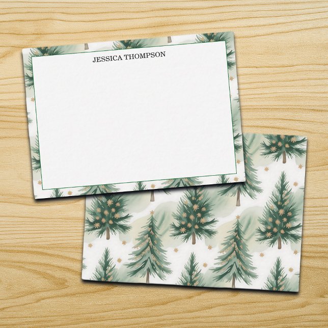 Carte De Correspondance Pins de sauge dorés Hiver Personnalisé (Créateur téléchargé)