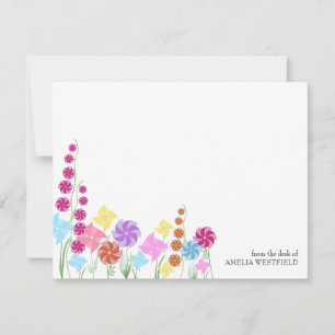 Carte De Correspondance Pinwheel fleur sauvage Joli Stylisé Fleur Far