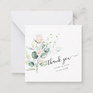 Carte De Correspondance PixDezines Aquarelle Blush Rose Eucalyptus