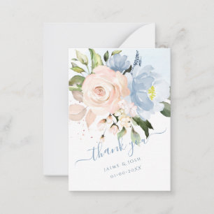 Carte De Correspondance PixDezines Aquarelle Fleurs Blush Dusty Blue