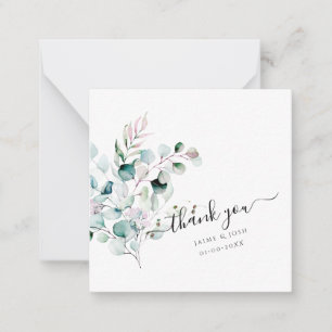 Carte De Correspondance PixDezines Aquarelle Gomme rose Eucalyptus Note C