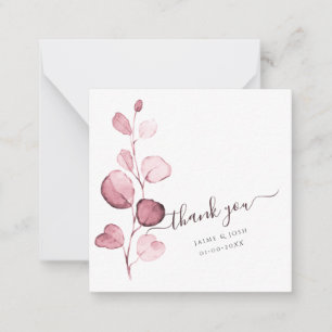 Carte De Correspondance PixDezines Aquarelle rose pâle Eucalyptus