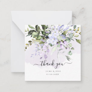 Carte De Correspondance PixDezines Elégant Aquarelle Purple+Eucalyptus