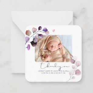 Carte De Correspondance PixDezines Eucalyptus Baby shower Merci