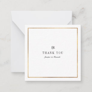 Carte De Correspondance PixDezines Faux Gold Classic Thank You Note Card