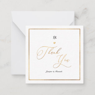 Carte De Correspondance PixDezines Faux Gold Classic Thank You Note Card