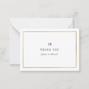 Carte De Correspondance PixDezines Faux Gold Classic Thank You Note Card