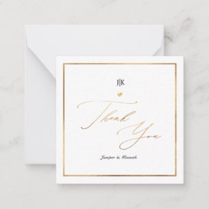 Carte De Correspondance PixDezines Faux Gold Classic Thank You Note Card