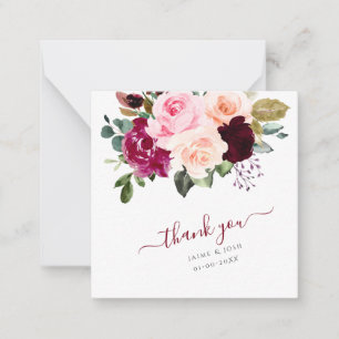 Carte De Correspondance PixDezines Roses d'aquarelle rose-bordeaux