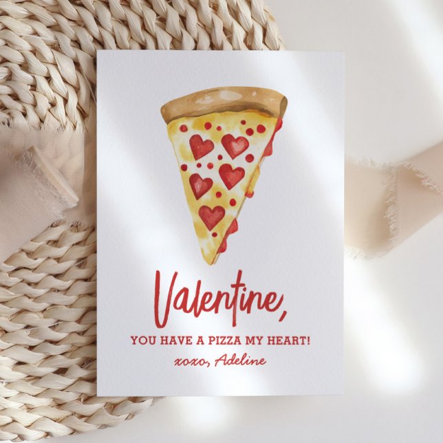 Carte De Correspondance Pizza My Heart Kids Valentines Day (Créateur téléchargé)