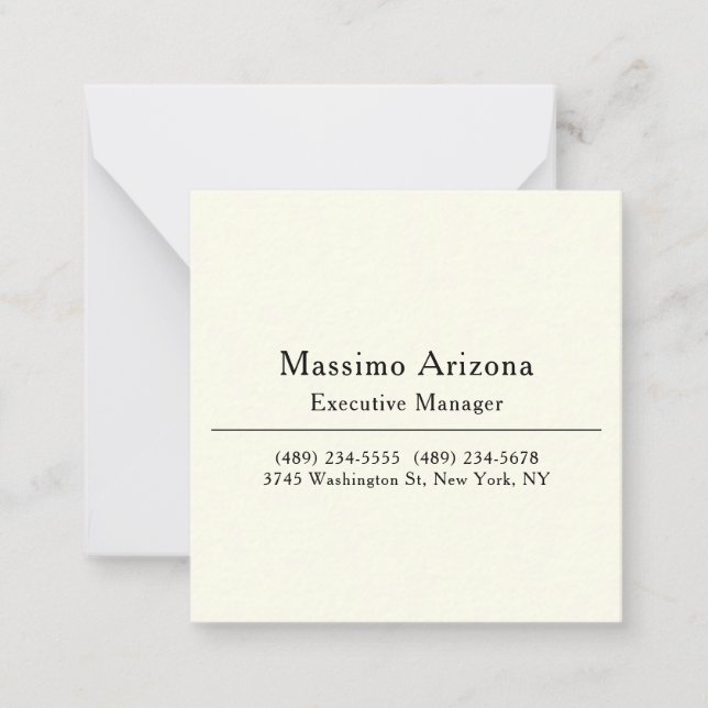 Carte De Correspondance Plain Professional Modern Minimailst (Devant)