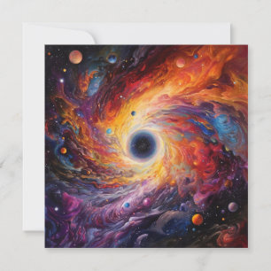 Carte De Correspondance Planètes colorées Espace Galaxy Arrière - plan