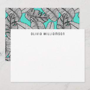 Carte De Correspondance Plante Monstera à feuille de bananier tropicale