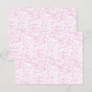 Carte de correspondance plate abstraite rose perso