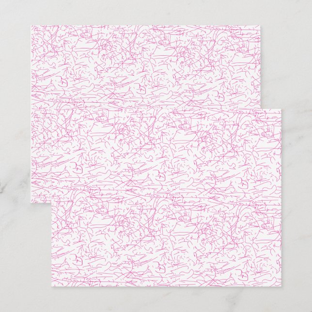 Carte de correspondance plate abstraite rose perso (Devant / Derrière)
