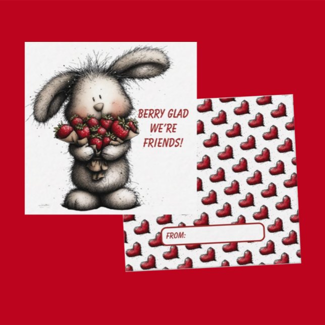 Carte De Correspondance Playful Classroom Valentine – Bunny Design  (Créateur téléchargé)