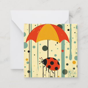 Carte De Correspondance Pluie Tombant, Parapluies Haut : Salutations Ladyb
