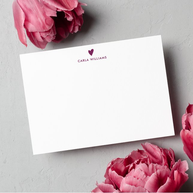 Carte De Correspondance PLUM PURPLE Doodle Heart Formal Classic Family (Créateur téléchargé)