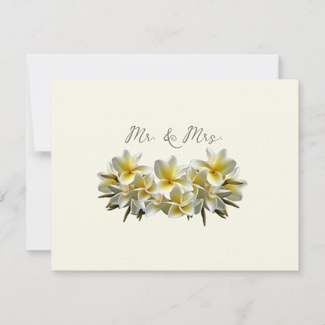 Carte De Correspondance Plumeria jaune Mariage M. et Mme Blank (Devant)