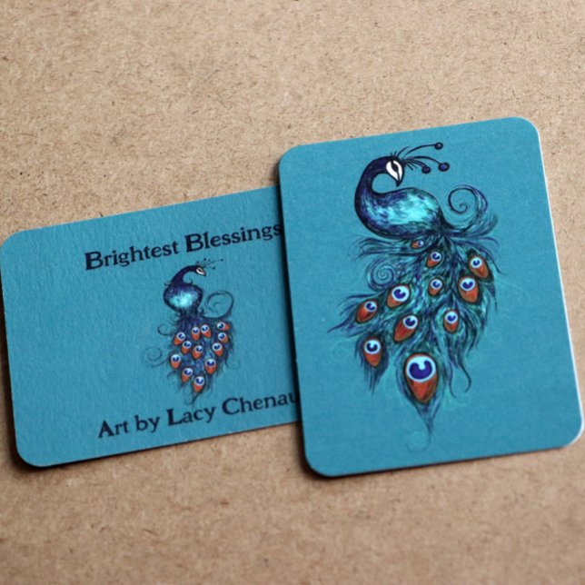 Carte De Correspondance Plumes de paon Peacocks Turquoises (Créateur téléchargé)