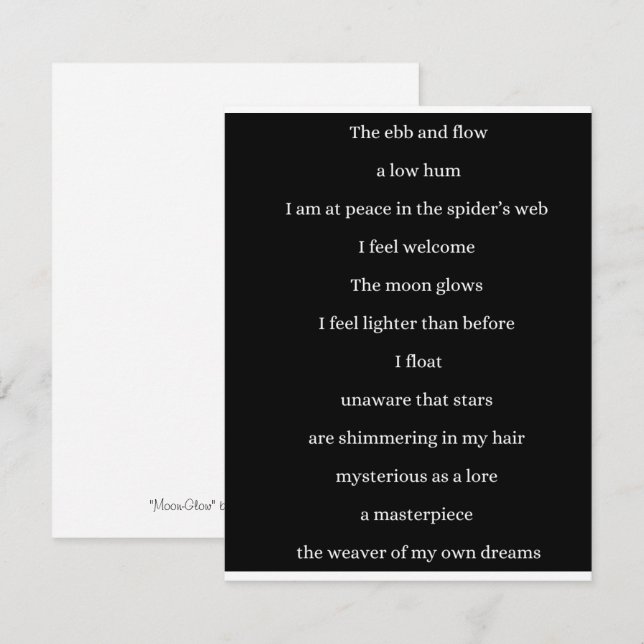 Carte De Correspondance Poème (Devant / Derrière)