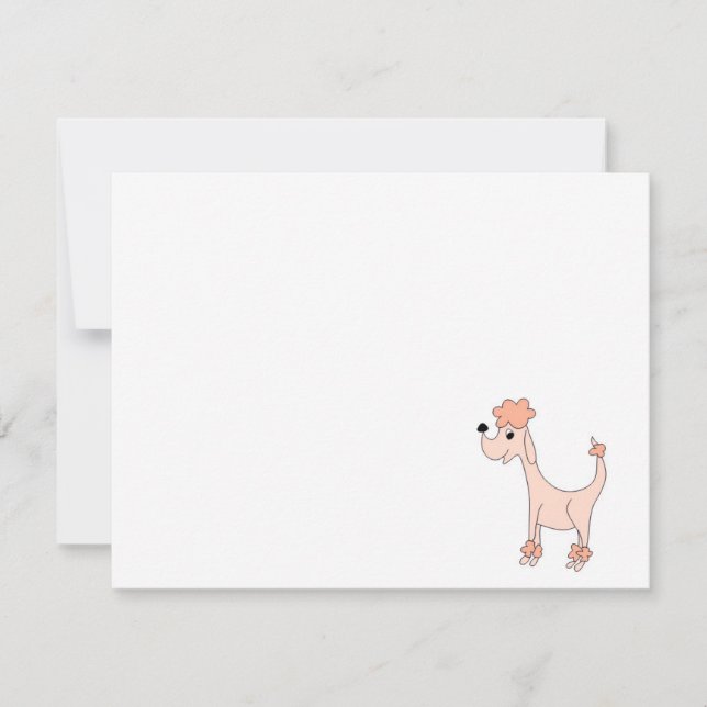 Carte De Correspondance Poiche rose caricature Posh Paws blanc (Devant)