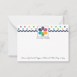 Carte De Correspondance Points arc-en-ciel floraux