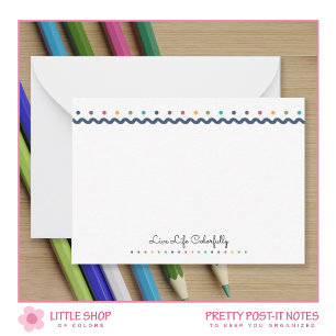 Carte De Correspondance Points de polka arc-en-ciel personnalisables