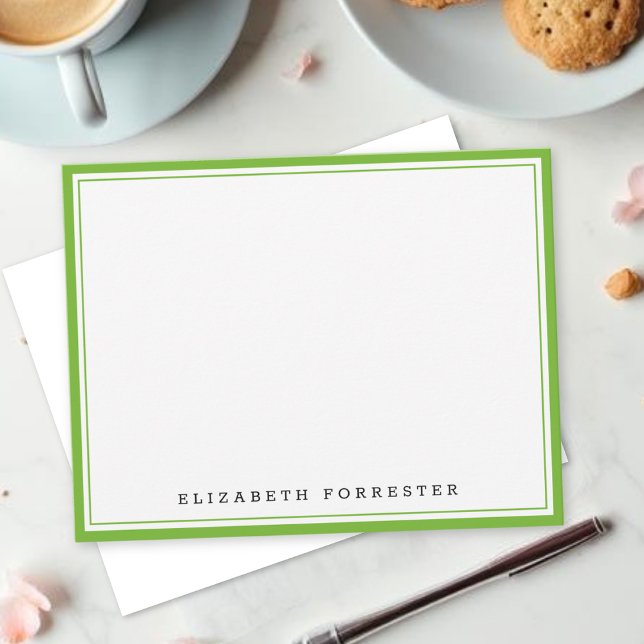 Carte De Correspondance Poire Verte Classique Double Bordure Correspondanc (Créateur téléchargé)