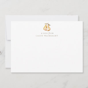 Carte De Correspondance Poires d'aquarelle Papeterie personnalisée