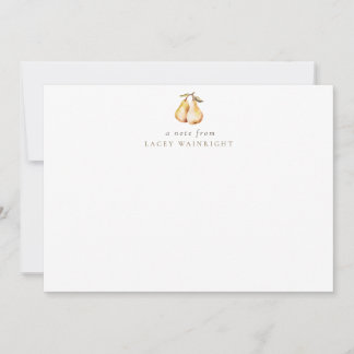 Carte De Correspondance Poires d'aquarelle Papeterie personnalisée