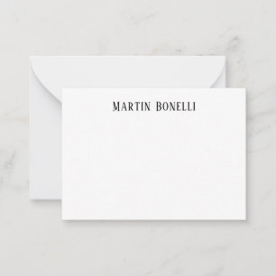 Carte De Correspondance Police de caractères Serif noir et blanc moderne p