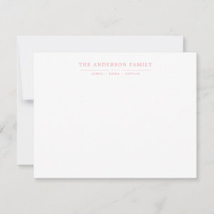 Carte De Correspondance Police du nom de famille Script Blush Pink Typogra